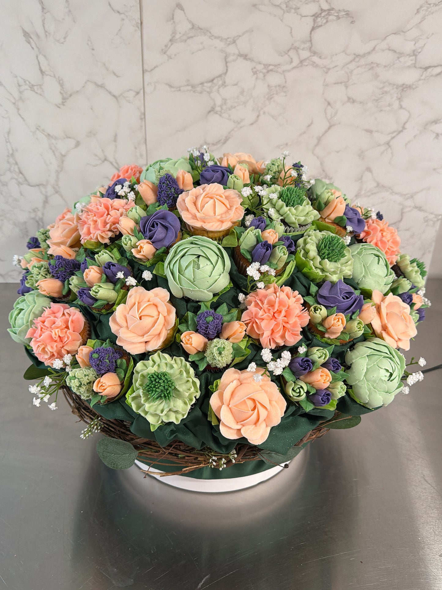 Floral Cupcake Dome Centerpiece